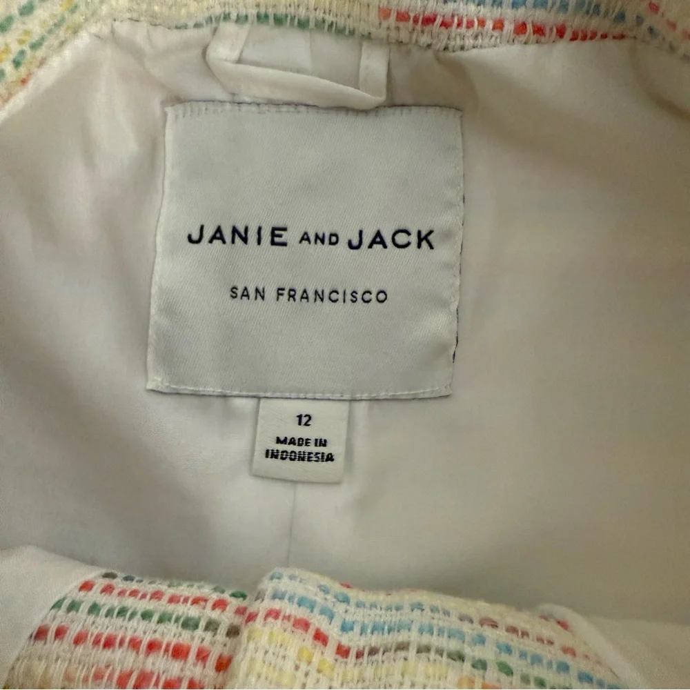 Janie and Jack Boucle Pastel Ruffle Front Jacket
